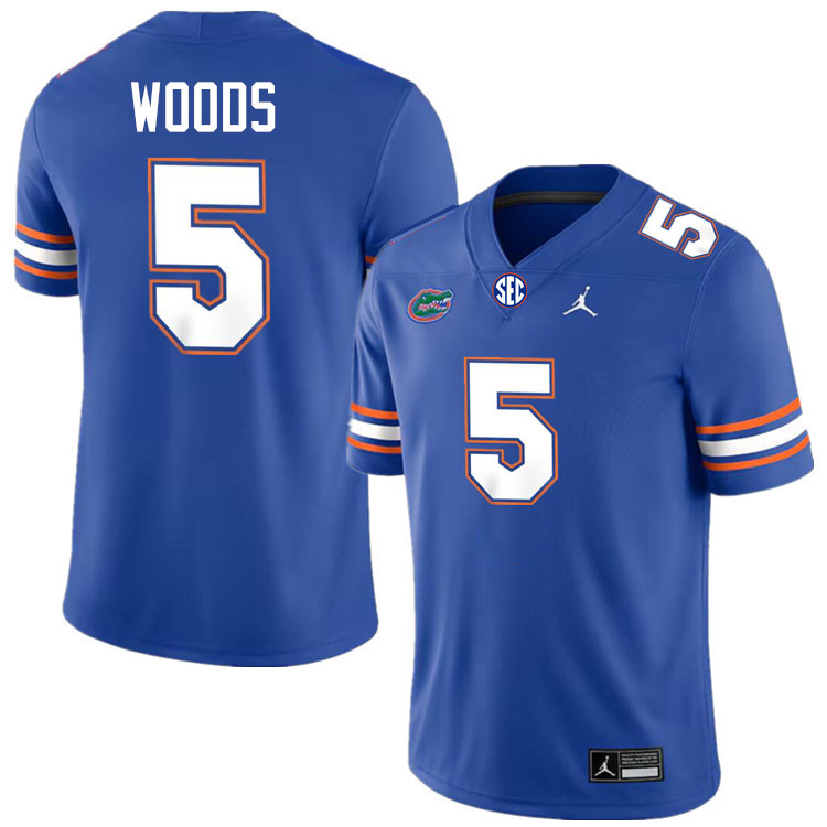 Jayden Woods Florida Jersey,Florida Gators #5 Jayden Woods Uniforms,Jersey Youth-Royal